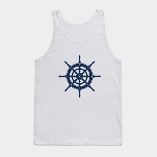 Nautical rudder / Navy blue Tank Top